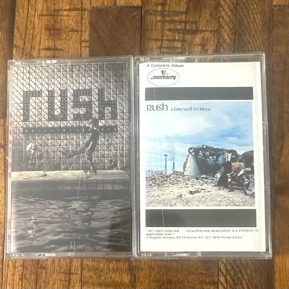 Lot‎ of 2 VTG Rush Cassette Tapes Classic Rock Retro Music Collector Audiophile